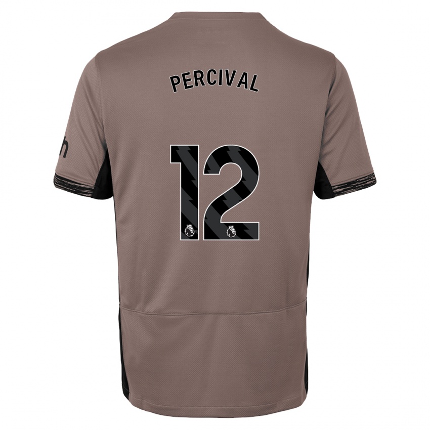 Criança Camisola Ria Percival #12 Bege Escuro Terceiro 2023/24 Camisa Brasil