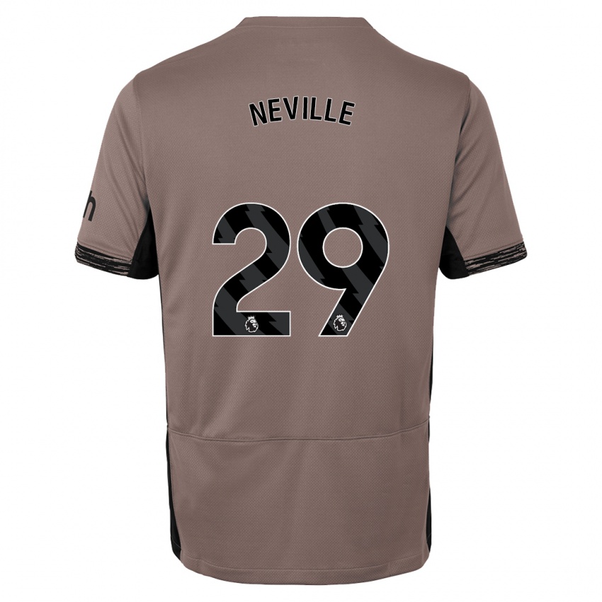 Criança Camisola Ashleigh Neville #29 Bege Escuro Terceiro 2023/24 Camisa Brasil