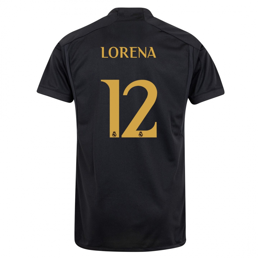 Criança Camisola Lorena Navarro #12 Preto Terceiro 2023/24 Camisa Brasil