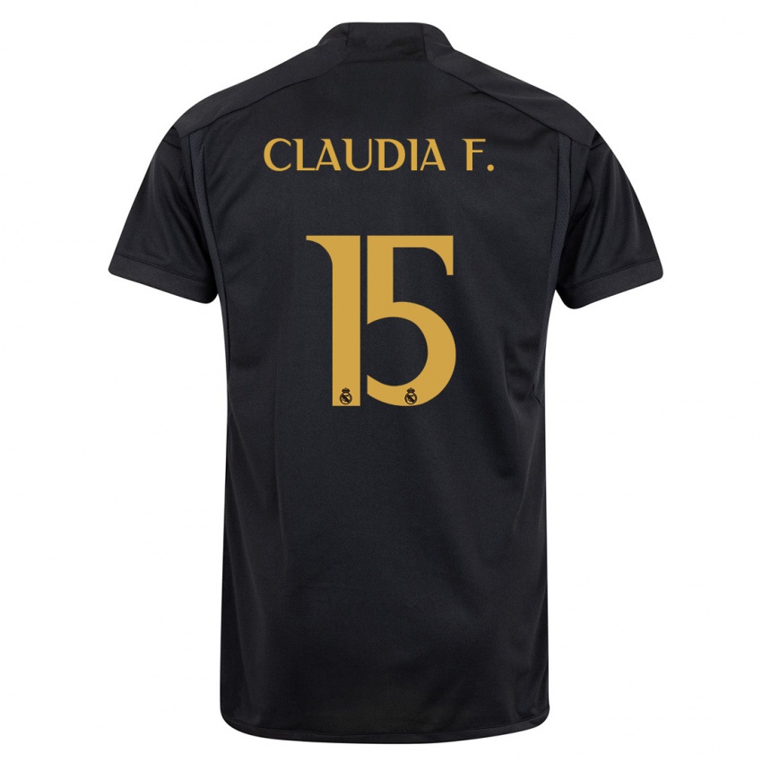 Criança Camisola Claudia Florentino #15 Preto Terceiro 2023/24 Camisa Brasil