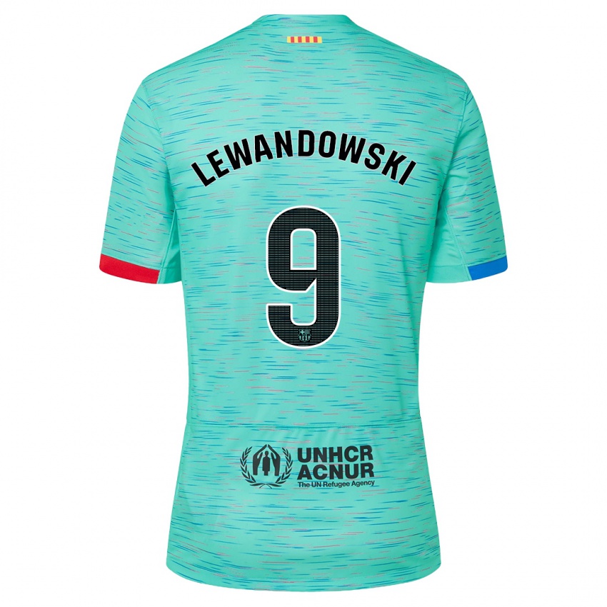 Criança Camisola Robert Lewandowski #9 Água Clara Terceiro 2023/24 Camisa Brasil