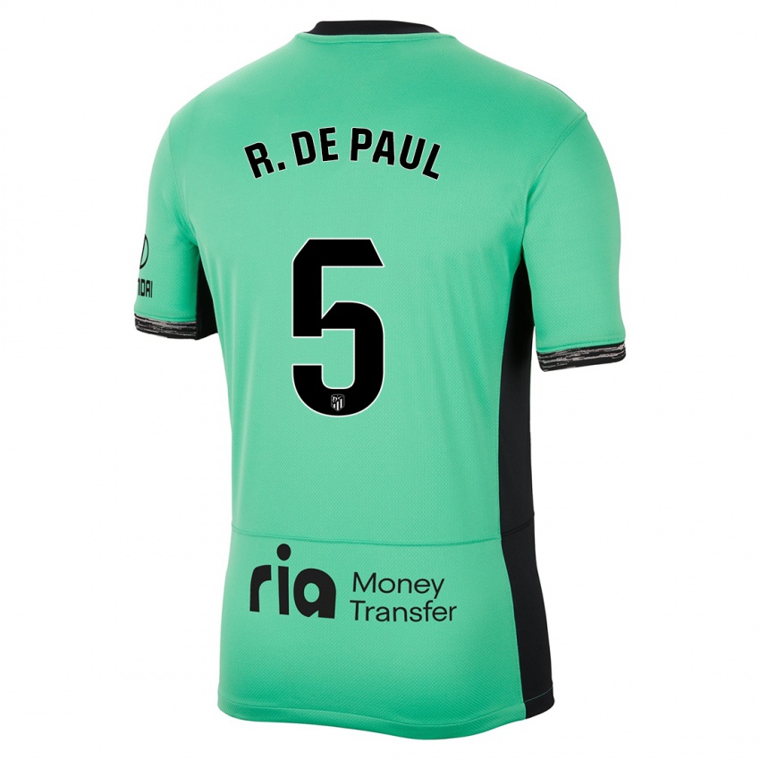 Criança Camisola Rodrigo De Paul #5 Primavera Verde Terceiro 2023/24 Camisa Brasil