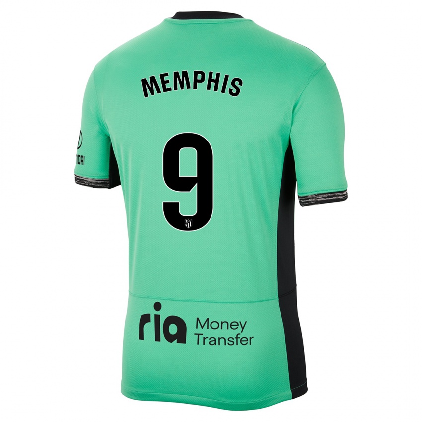 Criança Camisola Memphis Depay #9 Primavera Verde Terceiro 2023/24 Camisa Brasil