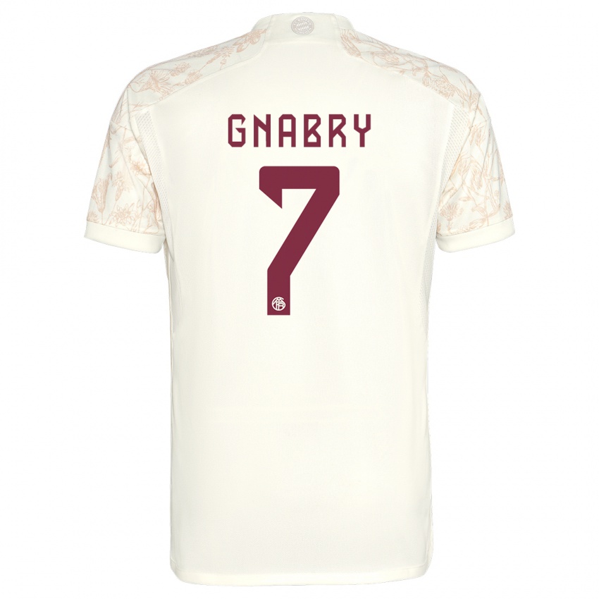 Criança Camisola Serge Gnabry #7 Off White Terceiro 2023/24 Camisa Brasil