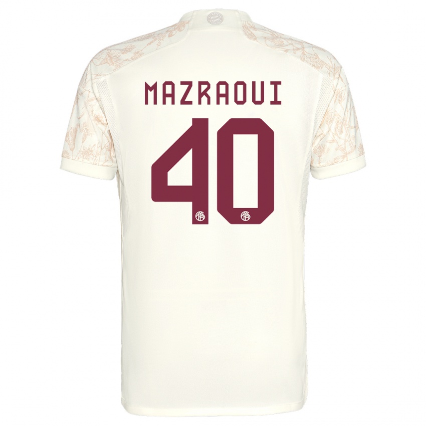 Criança Camisola Noussair Mazraoui #40 Off White Terceiro 2023/24 Camisa Brasil