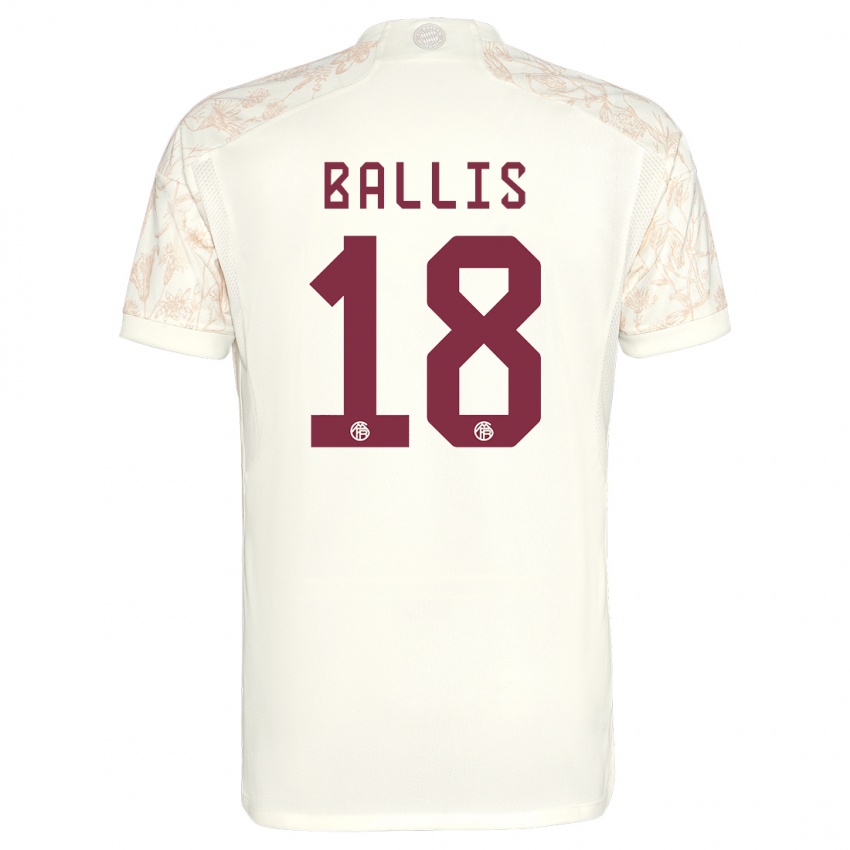 Criança Camisola Benjamin Ballis #18 Off White Terceiro 2023/24 Camisa Brasil