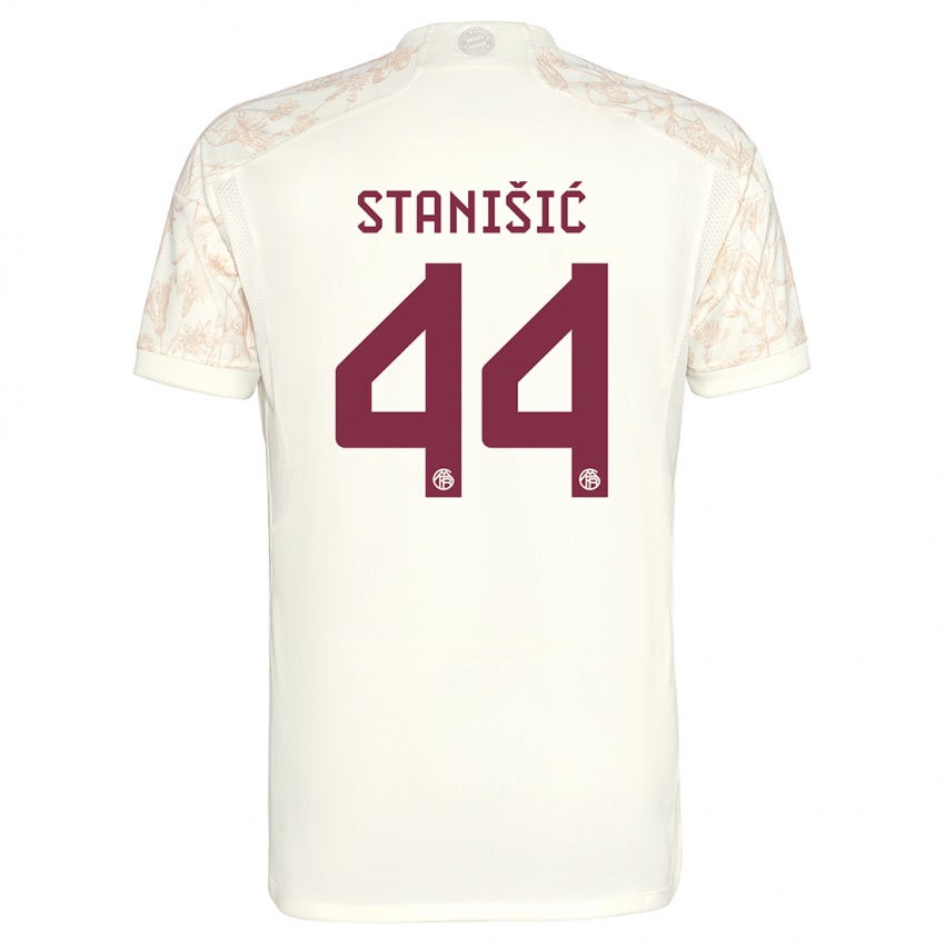 Criança Camisola Josip Stanisic #44 Off White Terceiro 2023/24 Camisa Brasil