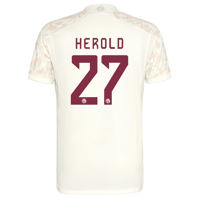 Criança Camisola David Herold #27 Off White Terceiro 2023/24 Camisa Brasil