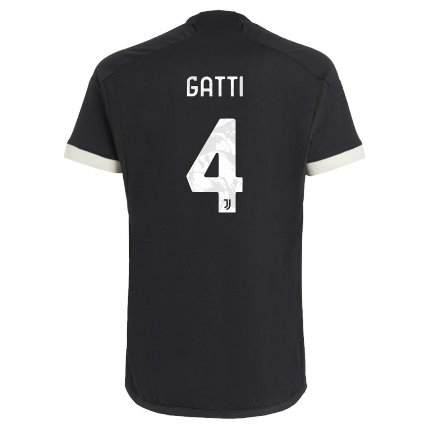 Criança Camisola Federico Gatti #4 Preto Terceiro 2023/24 Camisa Brasil