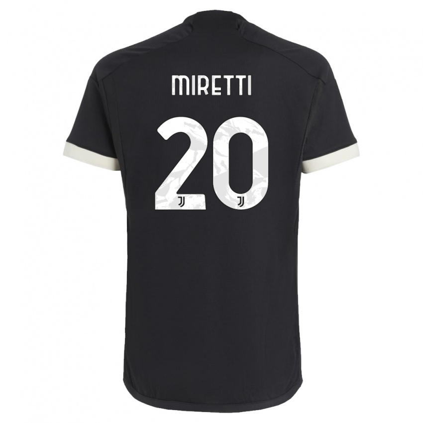 Criança Camisola Fabio Miretti #20 Preto Terceiro 2023/24 Camisa Brasil