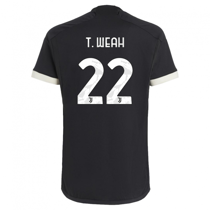 Criança Camisola Timothy Weah #22 Preto Terceiro 2023/24 Camisa Brasil