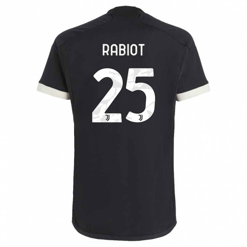 Criança Camisola Adrien Rabiot #25 Preto Terceiro 2023/24 Camisa Brasil