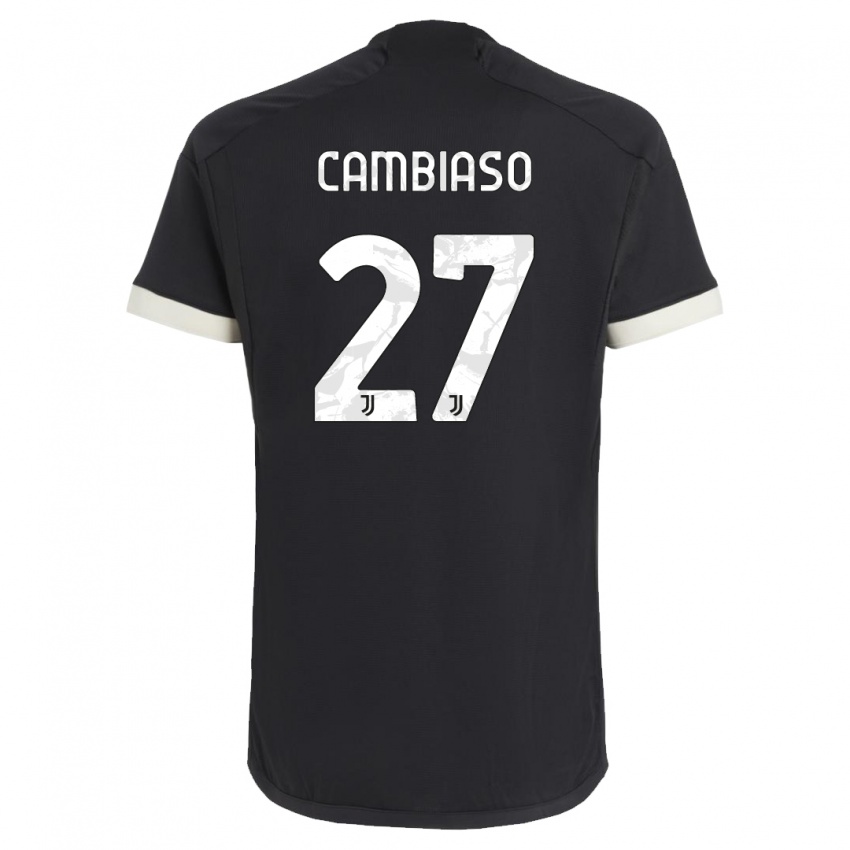 Criança Camisola Andrea Cambiaso #27 Preto Terceiro 2023/24 Camisa Brasil