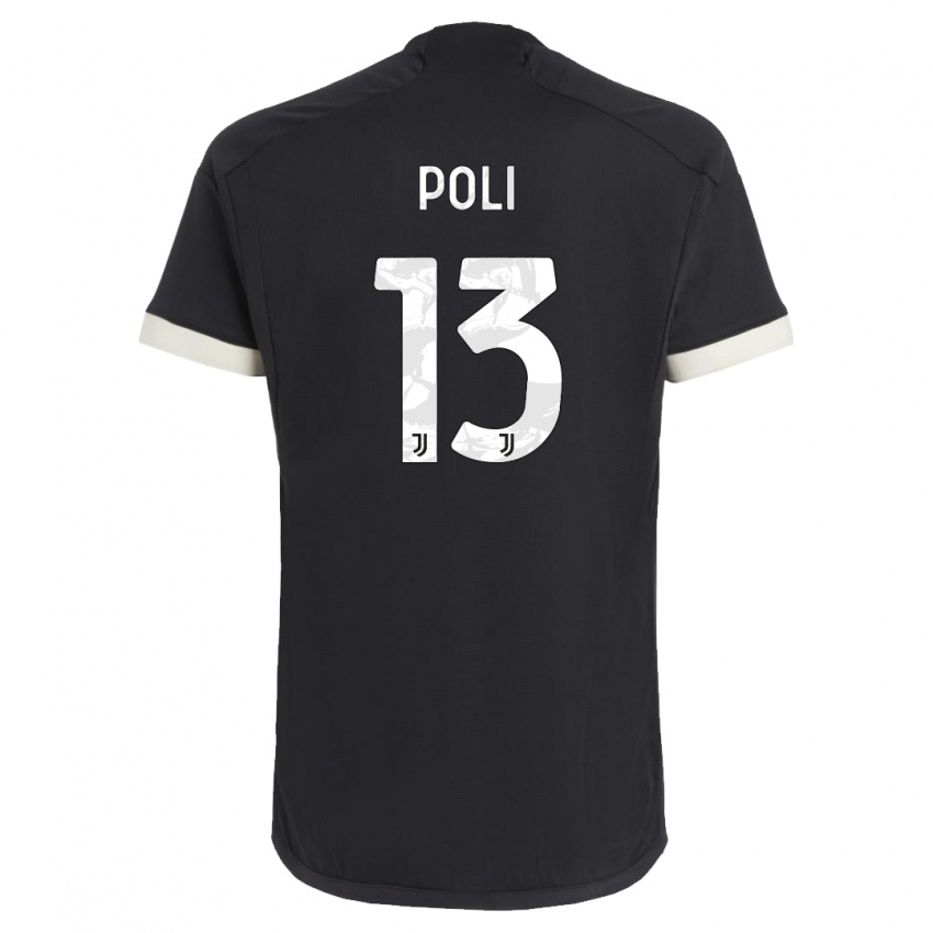 Criança Camisola Fabrizio Poli #13 Preto Terceiro 2023/24 Camisa Brasil