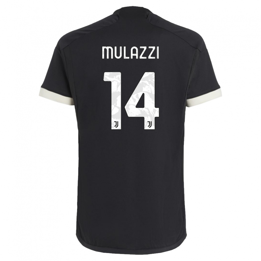 Criança Camisola Gabriele Mulazzi #14 Preto Terceiro 2023/24 Camisa Brasil