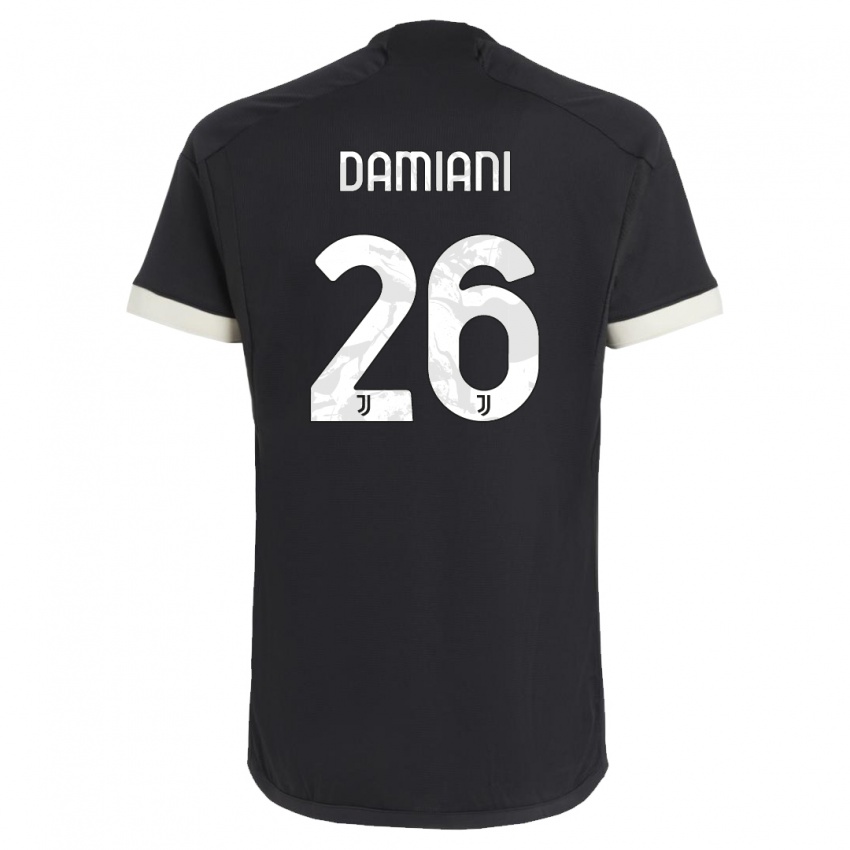 Criança Camisola Samuele Damiani #26 Preto Terceiro 2023/24 Camisa Brasil