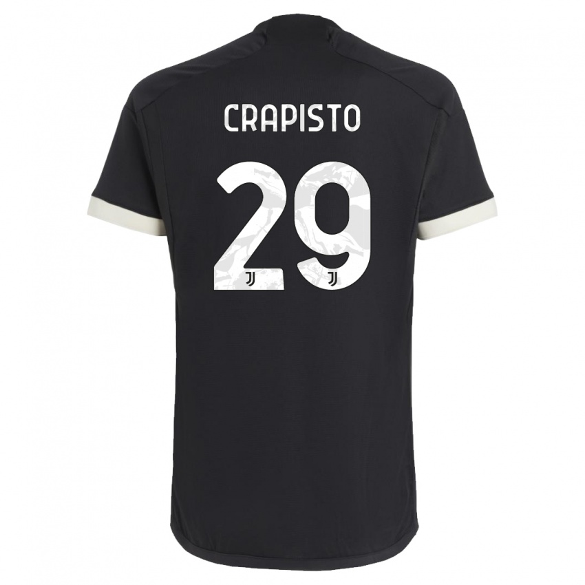 Criança Camisola Francesco Crapisto #29 Preto Terceiro 2023/24 Camisa Brasil