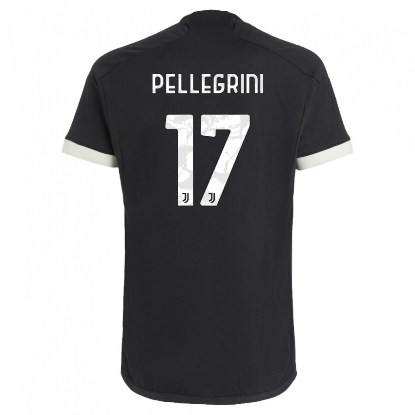 Criança Camisola Luca Pellegrini #17 Preto Terceiro 2023/24 Camisa Brasil