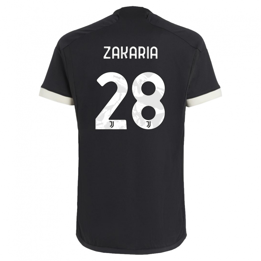 Criança Camisola Denis Zakaria #28 Preto Terceiro 2023/24 Camisa Brasil