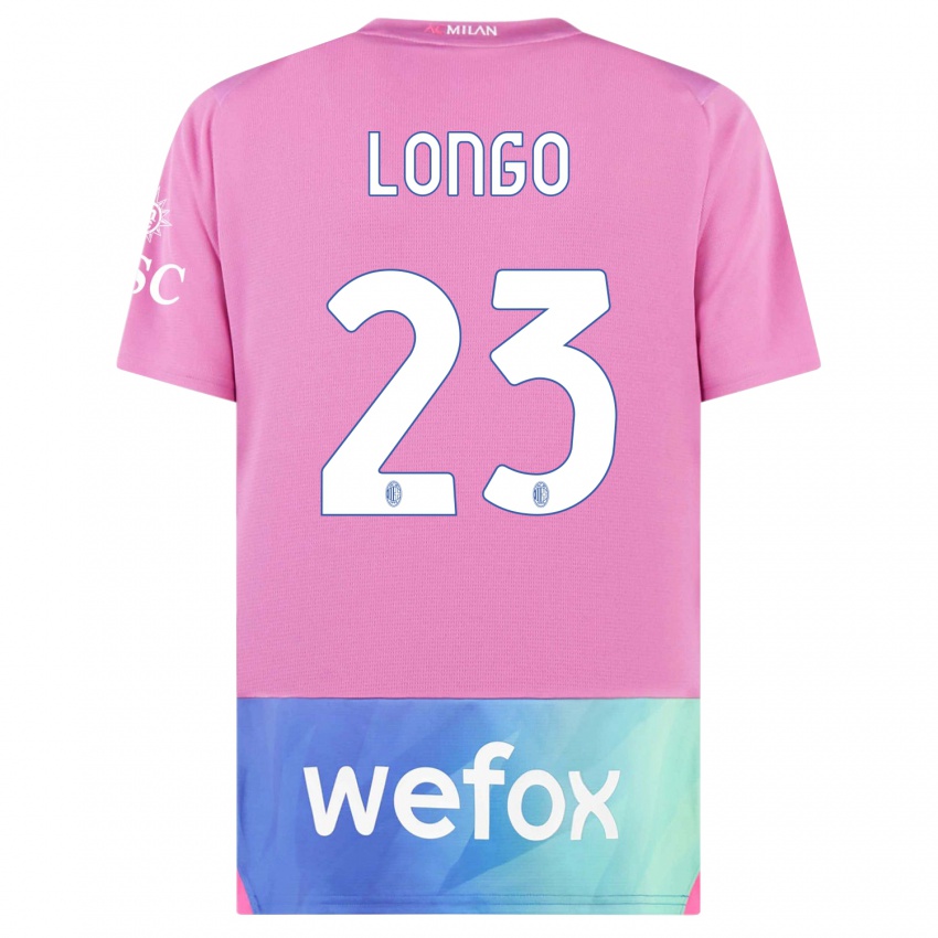 Criança Camisola Miriam Longo #23 Rosa Roxo Terceiro 2023/24 Camisa Brasil