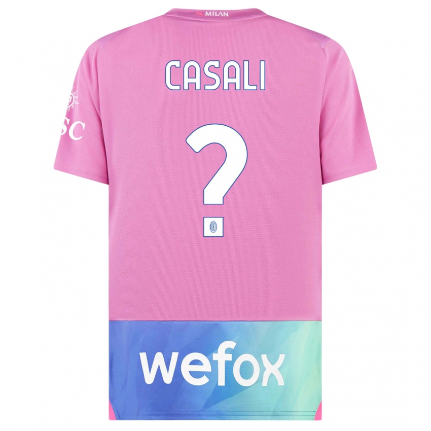 Criança Camisola Michele Casali #0 Rosa Roxo Terceiro 2023/24 Camisa Brasil