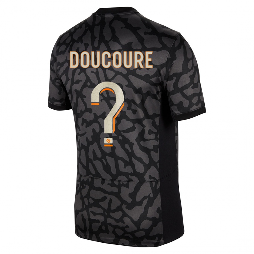 Criança Camisola Sekou Doucoure #0 Preto Terceiro 2023/24 Camisa Brasil