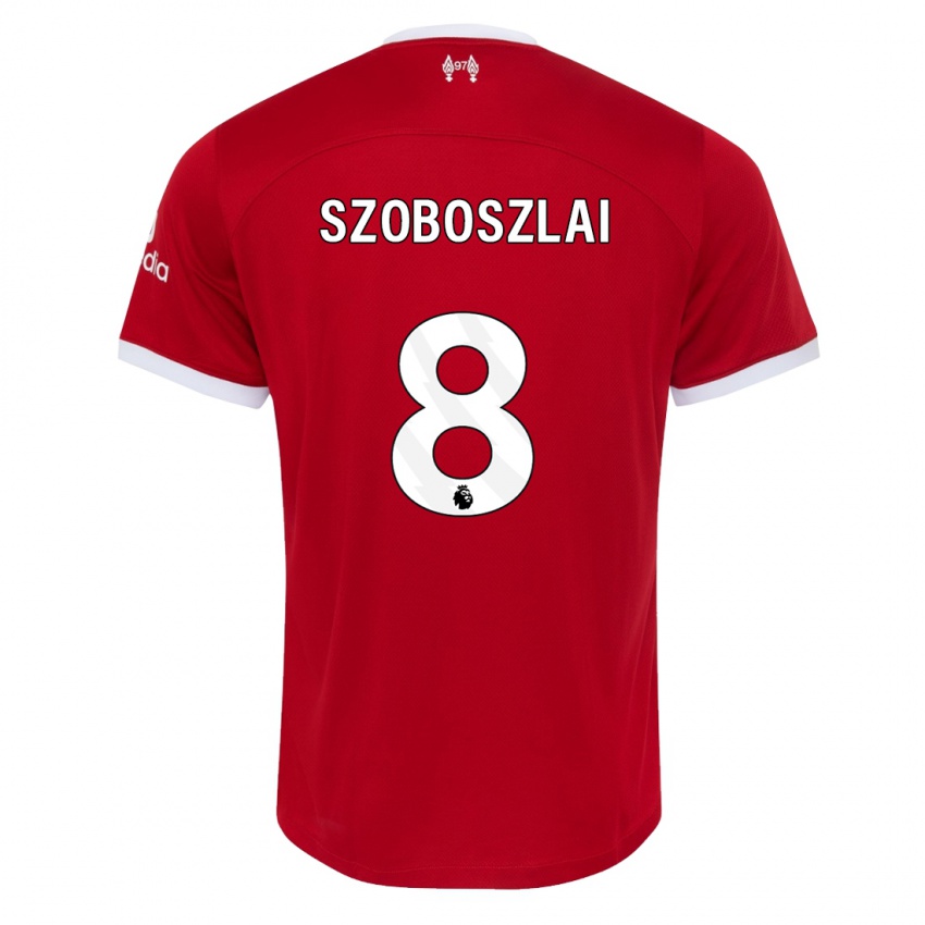 Homem Camisola Dominik Szoboszlai #8 Vermelho Principal 2023/24 Camisa Brasil
