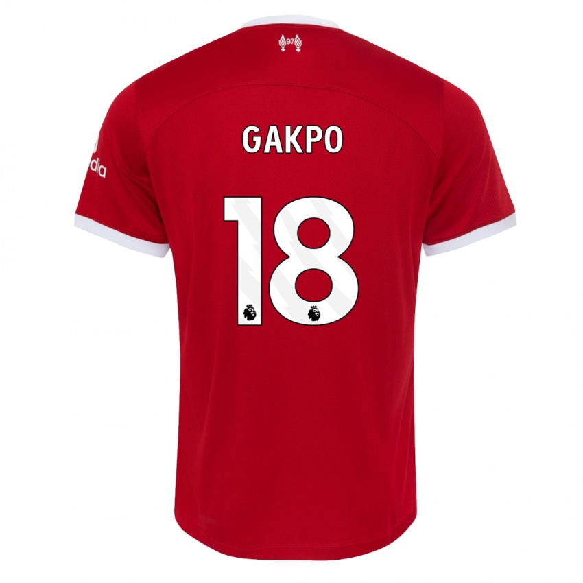 Homem Camisola Cody Gakpo #18 Vermelho Principal 2023/24 Camisa Brasil