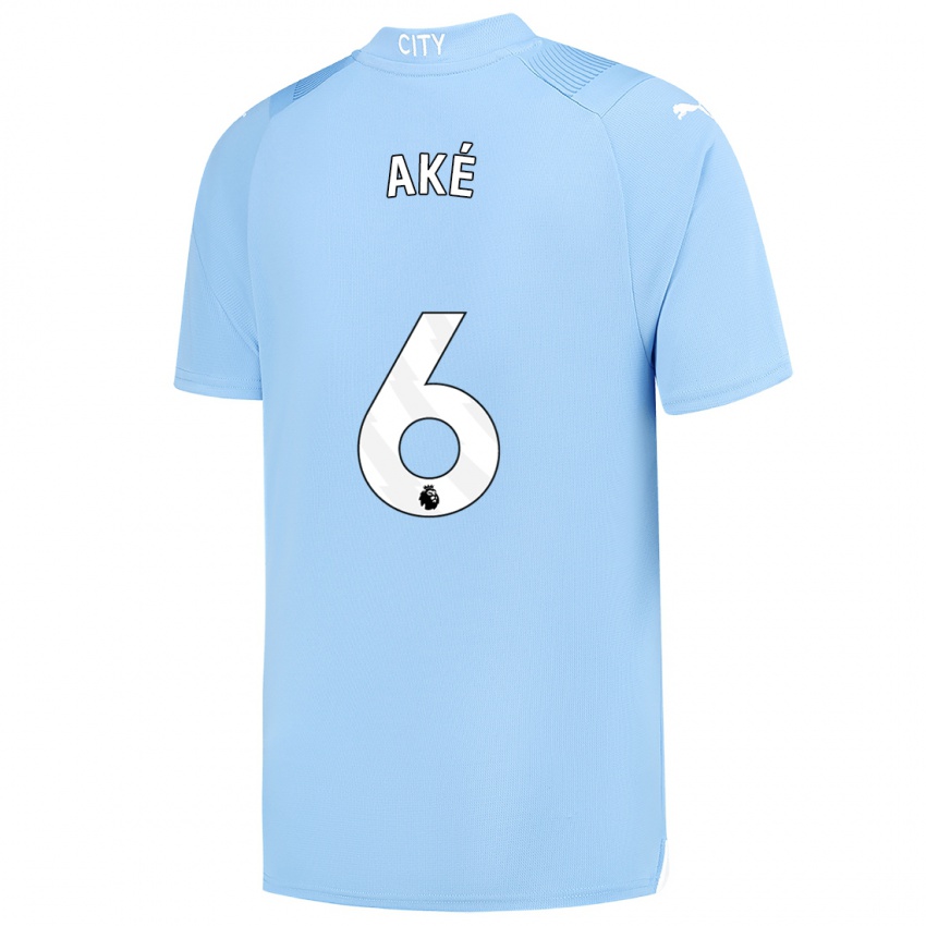 Homem Camisola Nathan Ake #6 Azul Claro Principal 2023/24 Camisa Brasil