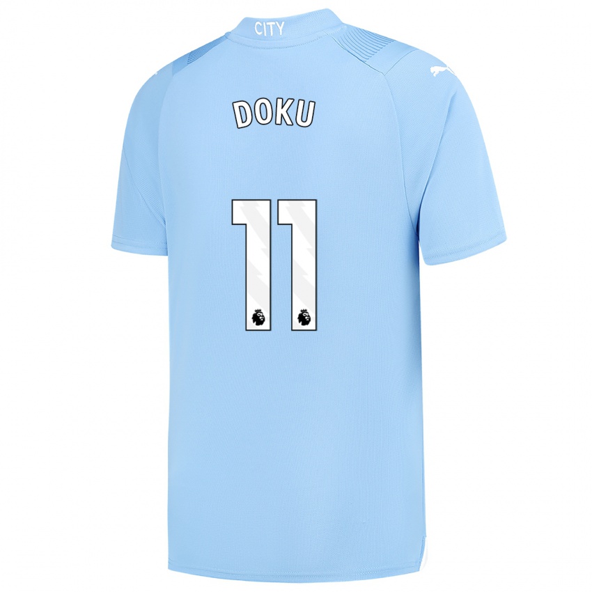 Homem Camisola Jeremy Doku #11 Azul Claro Principal 2023/24 Camisa Brasil