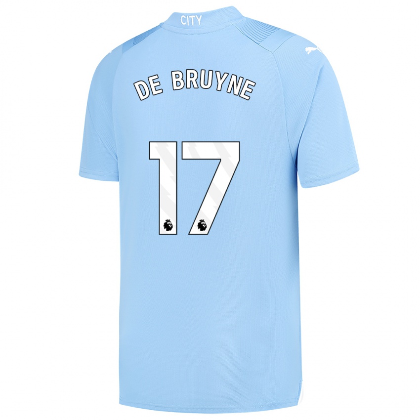 Homem Camisola Kevin De Bruyne #17 Azul Claro Principal 2023/24 Camisa Brasil
