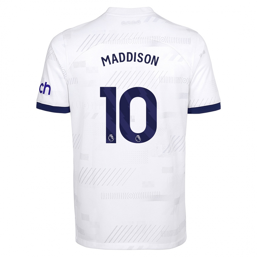 Homem Camisola James Maddison #10 Branco Principal 2023/24 Camisa Brasil