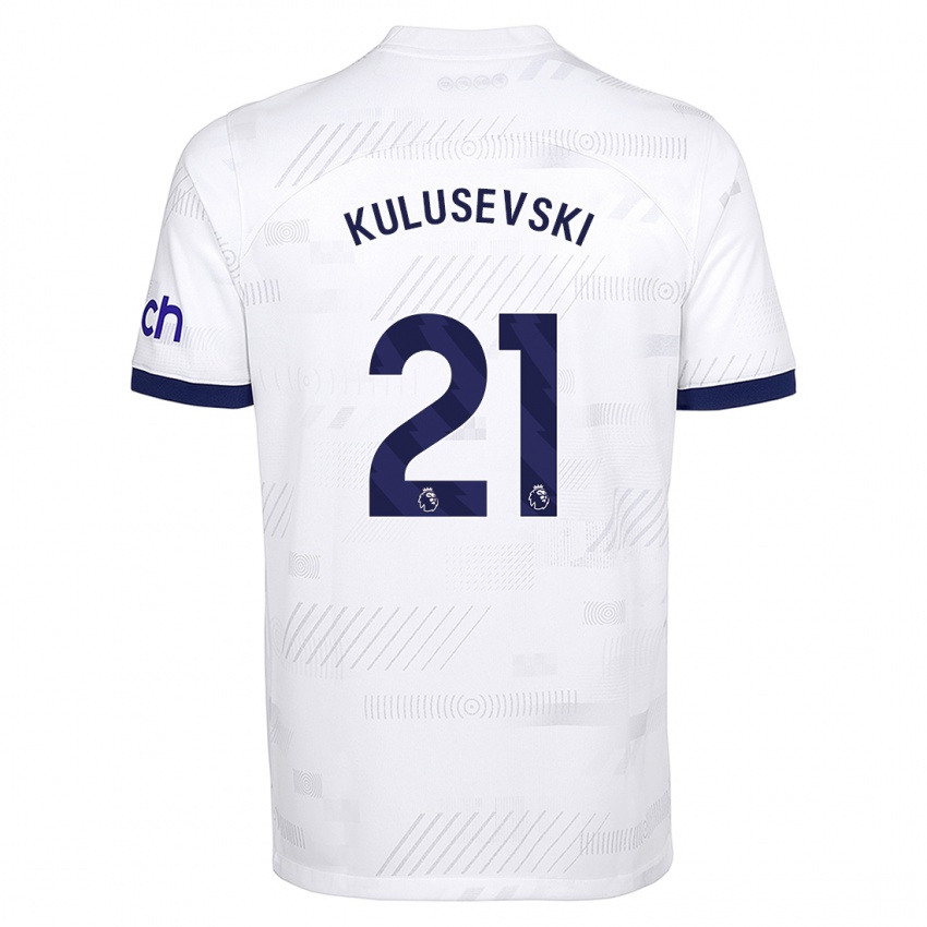 Homem Camisola Dejan Kulusevski #21 Branco Principal 2023/24 Camisa Brasil