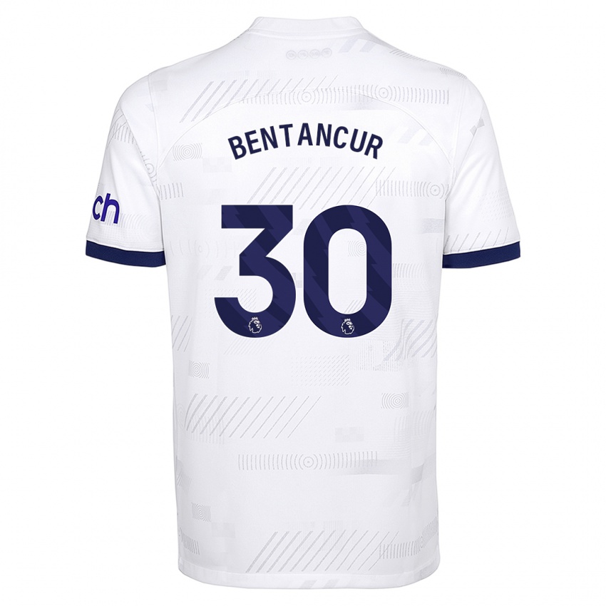 Homem Camisola Rodrigo Bentancur #30 Branco Principal 2023/24 Camisa Brasil