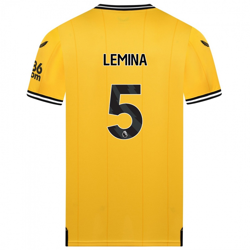 Homem Camisola Mario Lemina #5 Amarelo Principal 2023/24 Camisa Brasil