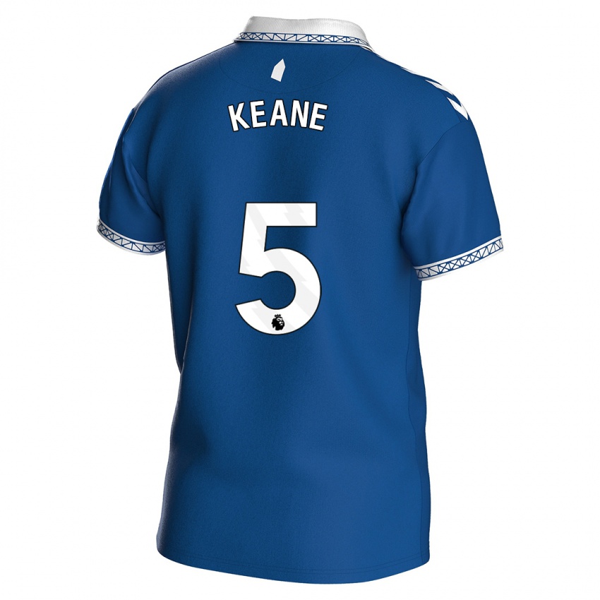 Homem Camisola Michael Keane #5 Azul Real Principal 2023/24 Camisa Brasil