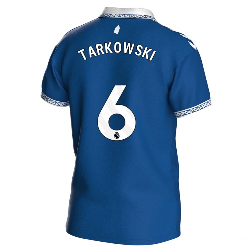 Homem Camisola James Tarkowski #6 Azul Real Principal 2023/24 Camisa Brasil