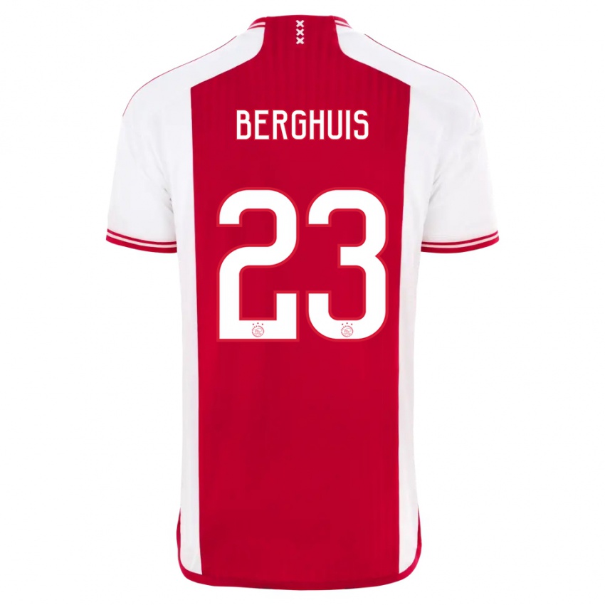 Homem Camisola Steven Berghuis #23 Vermelho Branco Principal 2023/24 Camisa Brasil