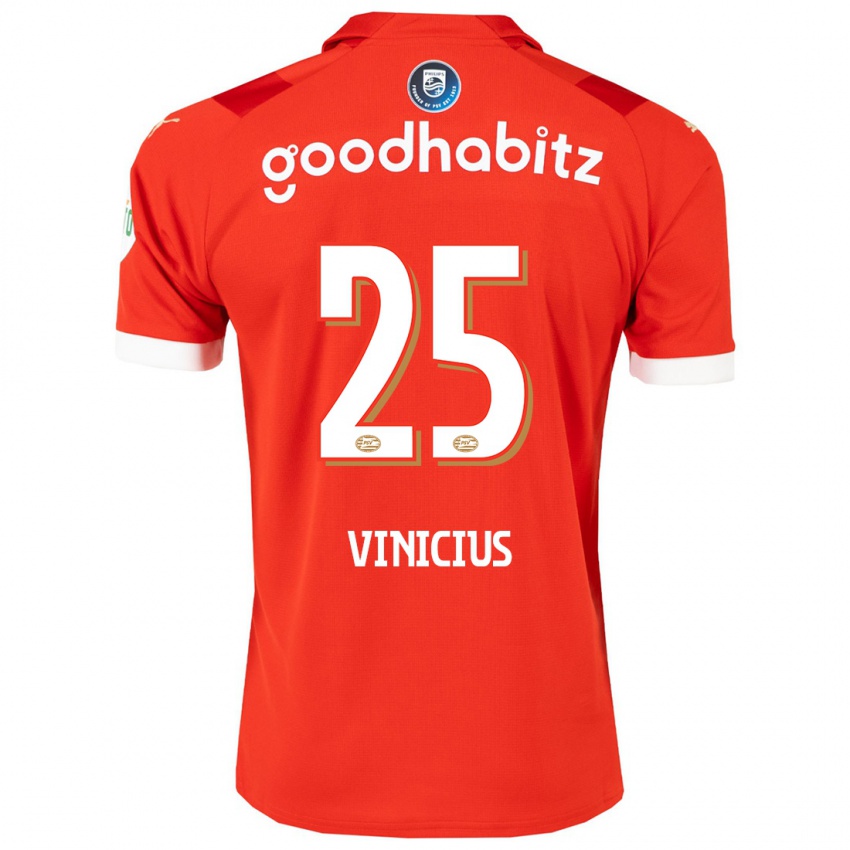 Homem Camisola Carlos Vinicius #25 Vermelho Principal 2023/24 Camisa Brasil