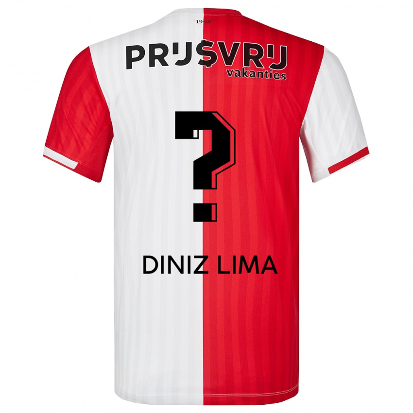 Homem Camisola Lucas Diniz Lima #0 Vermelho Branco Principal 2023/24 Camisa Brasil