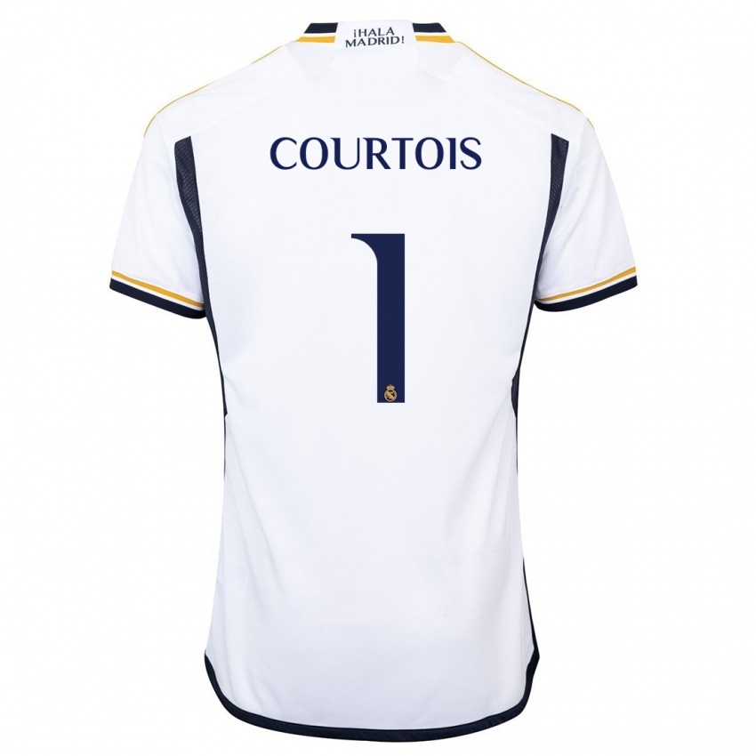 Homem Camisola Thibaut Courtois #1 Branco Principal 2023/24 Camisa Brasil