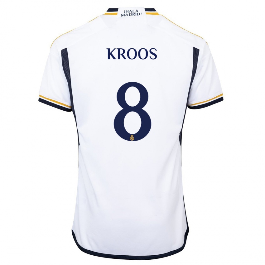 Homem Camisola Toni Kroos #8 Branco Principal 2023/24 Camisa Brasil