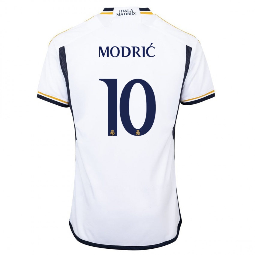 Homem Camisola Luka Modric #10 Branco Principal 2023/24 Camisa Brasil