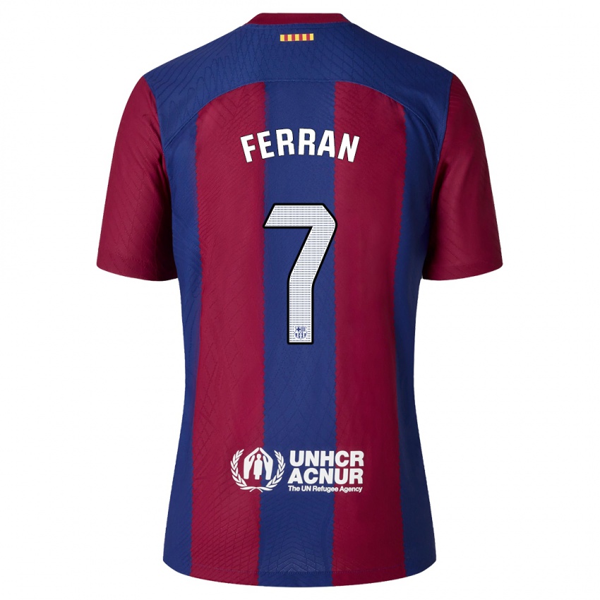 Homem Camisola Ferran Torres #7 Vermelho Azul Principal 2023/24 Camisa Brasil