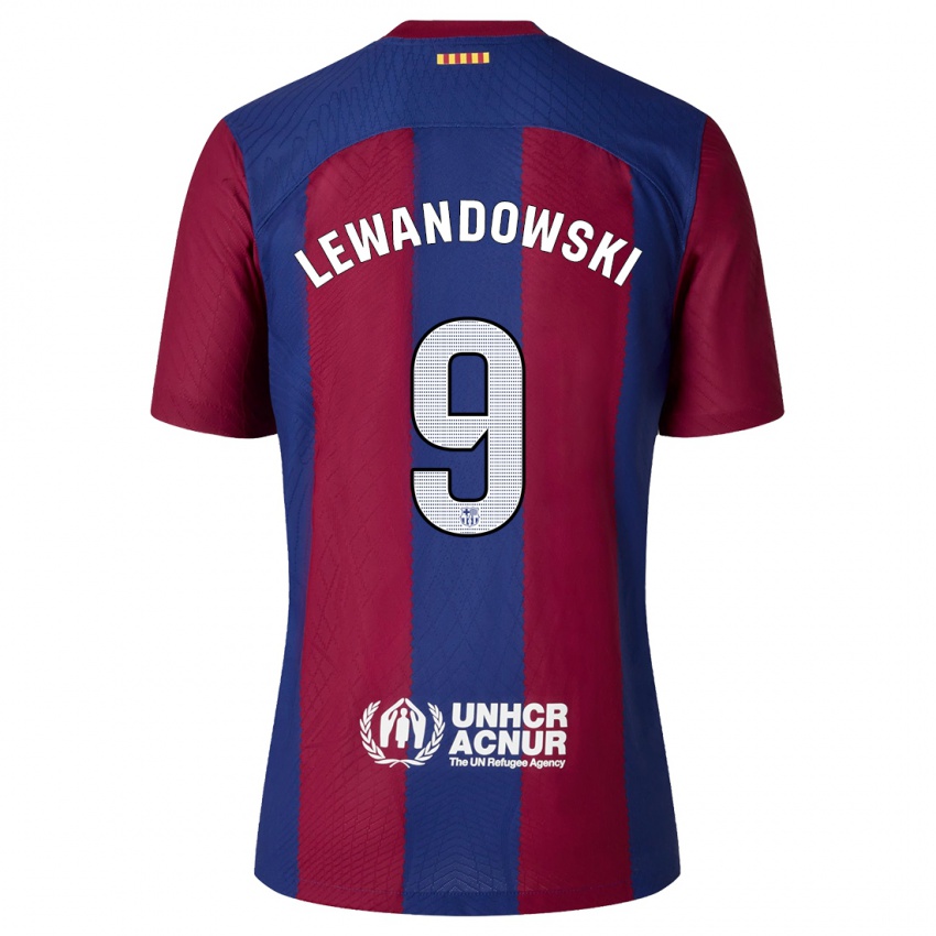 Homem Camisola Robert Lewandowski #9 Vermelho Azul Principal 2023/24 Camisa Brasil