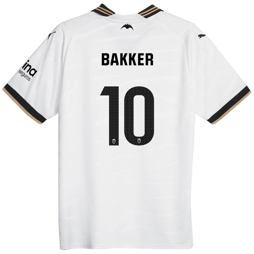 Homem Camisola Linda Bakker #10 Branco Principal 2023/24 Camisa Brasil