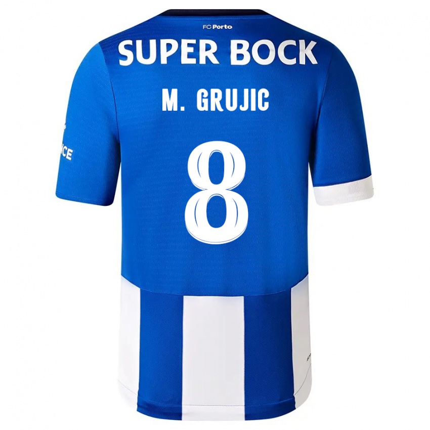Homem Camisola Marko Grujic #8 Branco Azulado Principal 2023/24 Camisa Brasil
