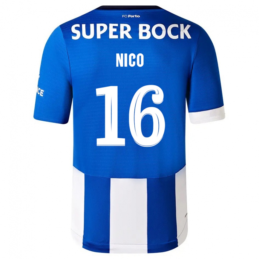 Homem Camisola Nico Gonzalez #16 Branco Azulado Principal 2023/24 Camisa Brasil