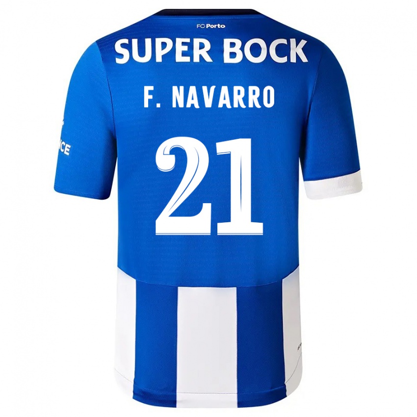 Homem Camisola Fran Navarro #21 Branco Azulado Principal 2023/24 Camisa Brasil