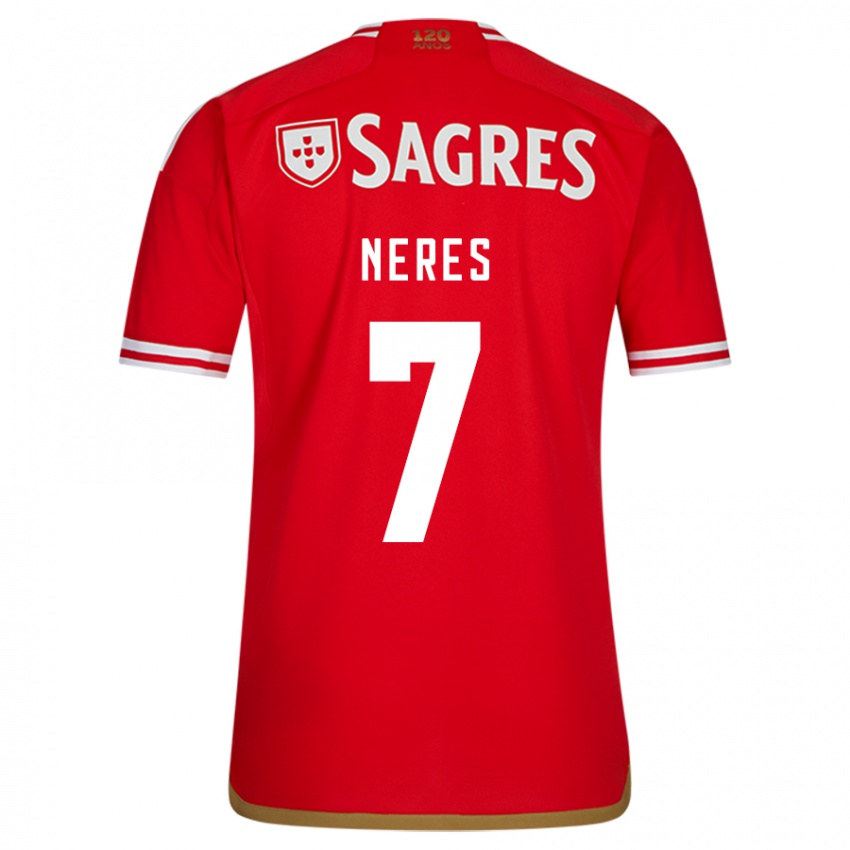 Homem Camisola David Neres #7 Vermelho Principal 2023/24 Camisa Brasil